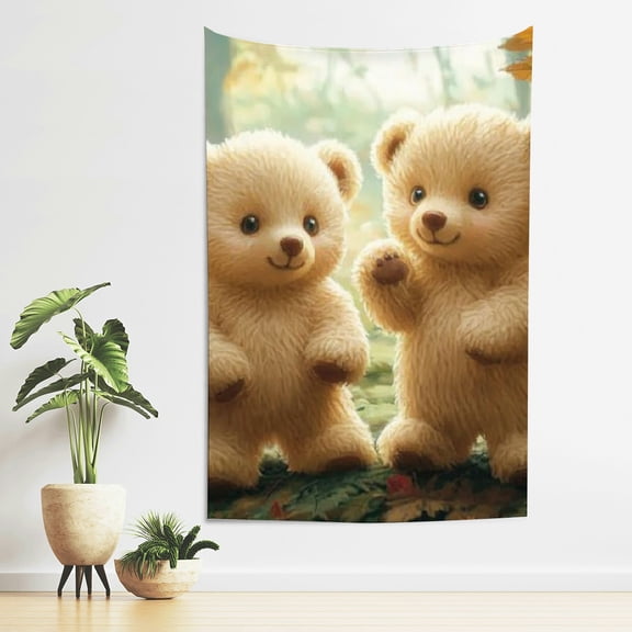 ZFLMY Teddy Bears Forest Cute Tapestry Wall Hanging for Home Decor 40*60in