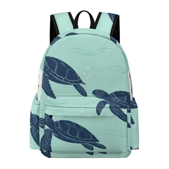 ZFLMY Three Sea Turtle Silhouettes Printed Oxford Backpack, Large Capacity Laptop Backpack, Water Resistant, Travel Daypack for College Work Commuting Adults,