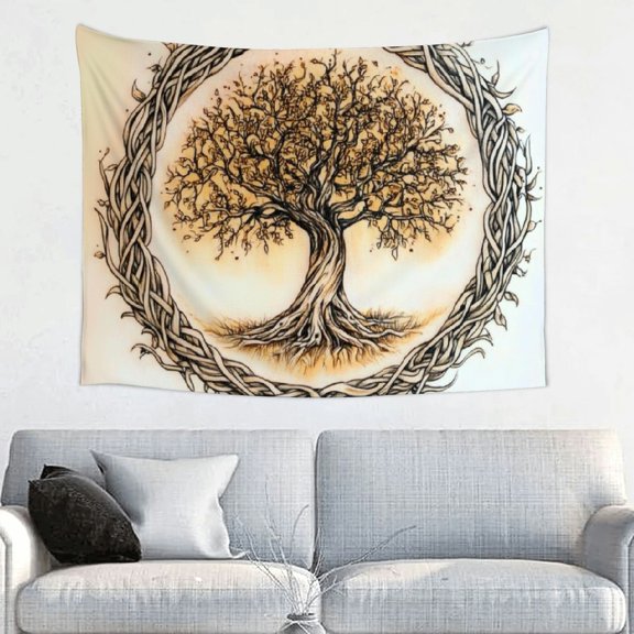 ZFLMY Tree Roots Tattoo Tapestry Wall Art for Living Room Bedroom 40x30in