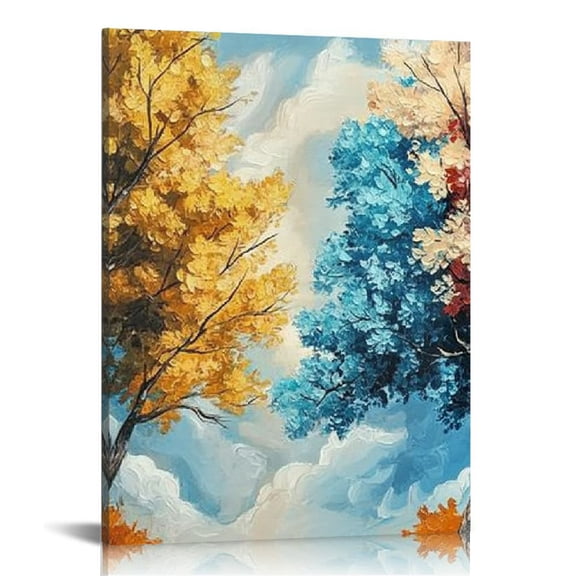 ZFLMY Trees Clouds Colors Print on Canvas Art Modern Canvas Prints for Home Decor Living Room Bedroom Office, Perfect Gift Ideas for Various Occasions 12x16in