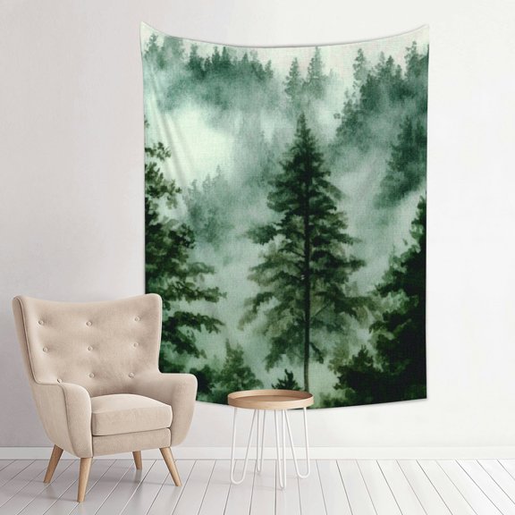 ZFLMY Trees Fog Tapestry Wall Decoration 100% Polyester Home Decor 30*40in