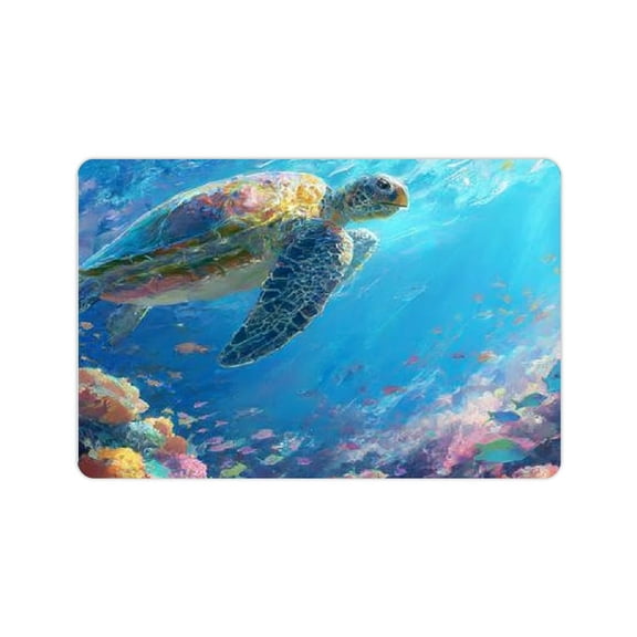 ZFLMY Turtle Coral Reef Fish Diatom Mud Mats Non-Slip Home Fast Absorption 24x16in