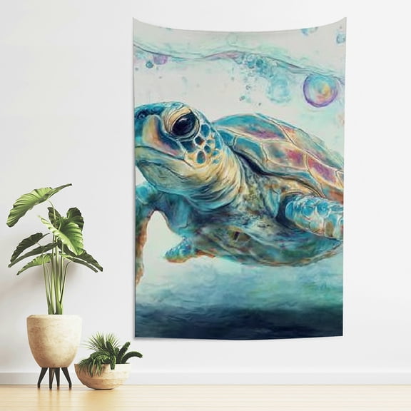 ZFLMY Turtle Water Bubbles Wall Tapestry for Living Room Bedroom 40*60in