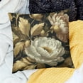 thumbnail image 1 of ZFLMY Vintage Peony Roses Floral Plant Throw Pillow Covers Pillowcases Chinoiserie White Flower Leaves Black Gold for Bed Couch Sofa Office Living Room Cushion Covers  18x18in, 1 of 5