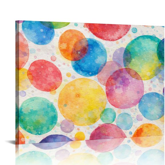 ZFLMY Watercolor Colorful Bubbles  HD Print Framed Canvas Wall Art,  Ready An Excellent Gift Choice, Wall Art Suitable For Living Room Bedroom Kitchen Classroom Studio Family