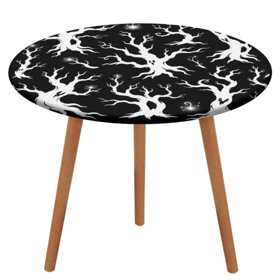 ZFLMY White Spooky Tree Silhouette Clipart Table Cloth, Waterproof Oil-Proof, Wipeable Spill-Proof Table Cover for Dining Table, Heavy Duty Durable Tablecloth for Kitchen, Party, Picnic, Home Decor,