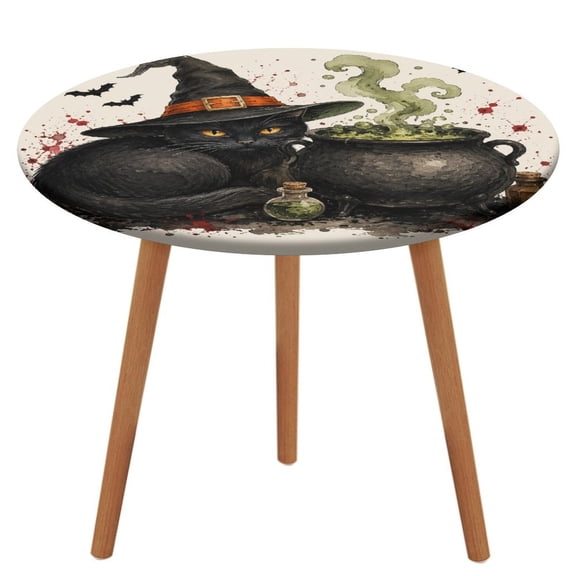 ZFLMY Witch Cat Magic Cauldron Table Cloth, Waterproof Oil-Proof, Wipeable Spill-Proof Table Cover for Dining Table, Heavy Duty Durable Tablecloth for Kitchen, Party, Picnic, Home Decor,