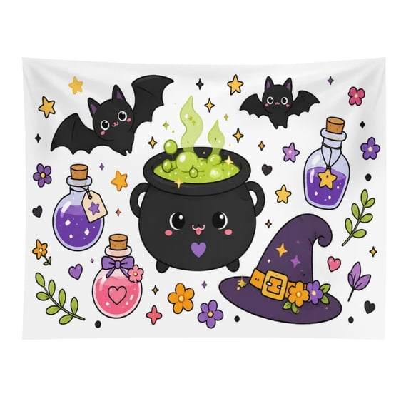 ZFLMY Witch Cauldron Tapestry, Polyester Print Wall Hanging Tapesties for Bedroom Dorm Living Room, Aesthetic Home Decor for Adults And Family
