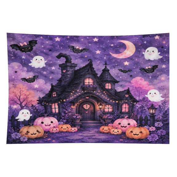 ZFLMY Witch Cottage Tapestry, Polyester Print Wall Hanging Tapesties for Bedroom Dorm  Living Room, Aesthetic Home Decor for Adults And Family