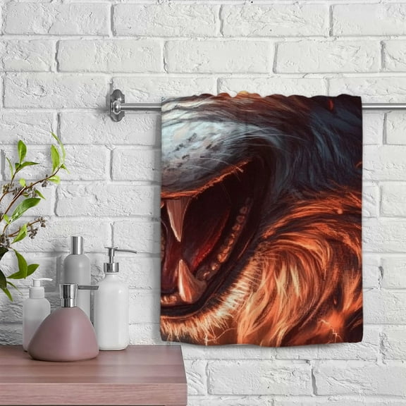 ZFLMY Wolf Lightning Teeth Kitchen Towels Save 100% Polyester for Bathroom Hotel Gym and Spa Soft Bath Towel Absorbent Hand Towels for Kitchens Bathrooms Showers 29.5x13.8 Inches 29.5x13.8in