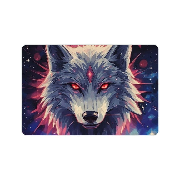 ZFLMY Wolf Red Eyes Stars Fast Absorption Home Bath Rug Mat 24x16in