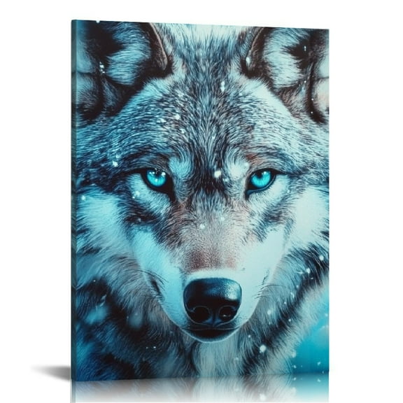 ZFLMY Wolf Snow Wall Decor for Home Living Room Bedroom Office, Ready to Hang Artwork for Bathroom Kitchen Stairway Corridor Hotel Salon, Perfect Gift for Christmas, New Year 12x16in