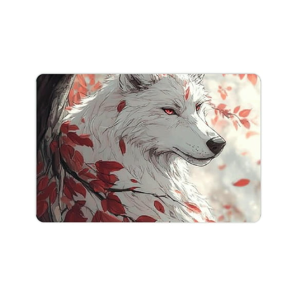 ZFLMY Wolf Tree Red Leaves Diatom Mud Bath Mat Eco-Friendly Fast Absorption 24x16in