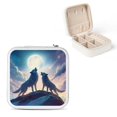 thumbnail image 1 of ZFLMY Wolves Rock Sky Bridesmaid Gifts and Travel Essential Jewelry Box for Women - Necklace, Ring, Earring Organizer White, 1 of 5