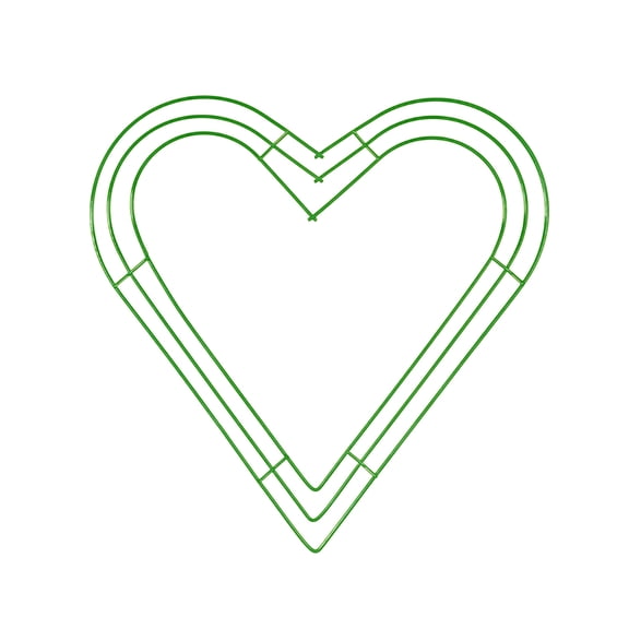 ZFSBZBS 1-Pack Heart Shaped Wire Wreath Frame – Heart Metal Wreath Form Summer Wreath for DIY Crafts, Wedding Party, Home Ceremony Decoration,Green,7.87''