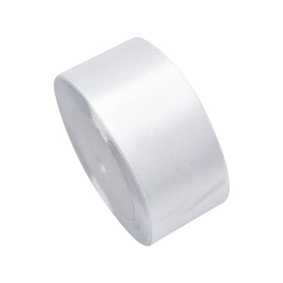 ZFSBZBS 1 Roll 2 Inch Wide Satin Ribbon Perfect for Wedding Handmade Bows Craft Fabric Ribbon for Wrapping Bouquets Wedding Decoration（60FT) White