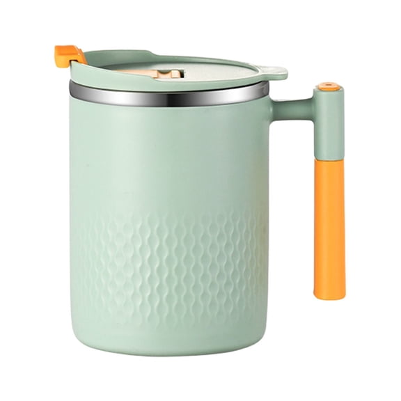 ZFSBZBS 1Pc 450ML (16 oz) Stainless Steel Insulated Coffee Mug with Handle, Double Wall Vacuum Travel Mug, Tumbler Cup with Sliding Lid Keep Drinks Hot Or Cold Longer,Light Green