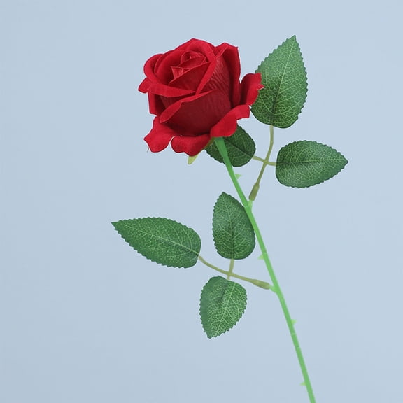 ZFSBZBS 1Pc Artificial Silk Roses Long Single Stem Artificial Roses for Home Decor Table Centerpiece Arrangement Valentine's Day Gift,Red