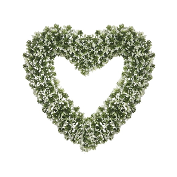 ZFSBZBS 1Pc Heart Shaped Wreath Front Door 15'' Artificial Spring Wreaths for Front Door Farmhouse Wedding Green Year Round Indoor Outdoor,Green,Style B