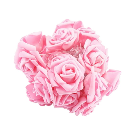 ZFSBZBS 1Pc LED Rose Flower String Lights Rose Lights for Home Room Bedroom Decor Operated Lights for Birthday Wedding,Pink,2-meter 10 lamp battery model