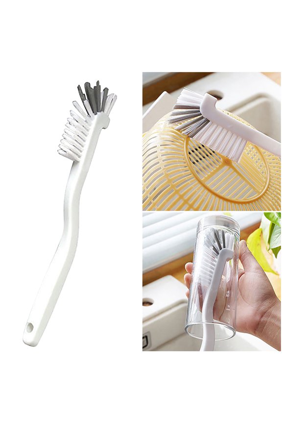 1Pcs Kitchen Scrub Brush,Angle Cleaning Brush,Right Angle Scrub Brushs for Sink Household Dish Pot Pan Edge Corners,Upgraded Stiff Brushes for Small Space Crevice Cleaning with Stiff Bristle