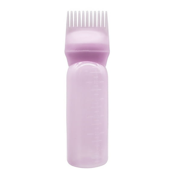 ZFSBZBS 1Pcs Root Comb Applicator Bottle - Hair Oil Applicator, Dye Bottle Tools with Oil Dispenser & Root Comb Brush - Pink
