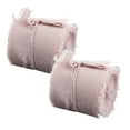 thumbnail image 1 of ZFSBZBS 2 Roll Dusty Rose Crushed Velvet Ribbon,1.5" Wide X 5 Yard,Frayed Edge Hand Torn Fringe Ribbon for Bridal Bouquets Invitations Vow Books Gift Pink, 1 of 9