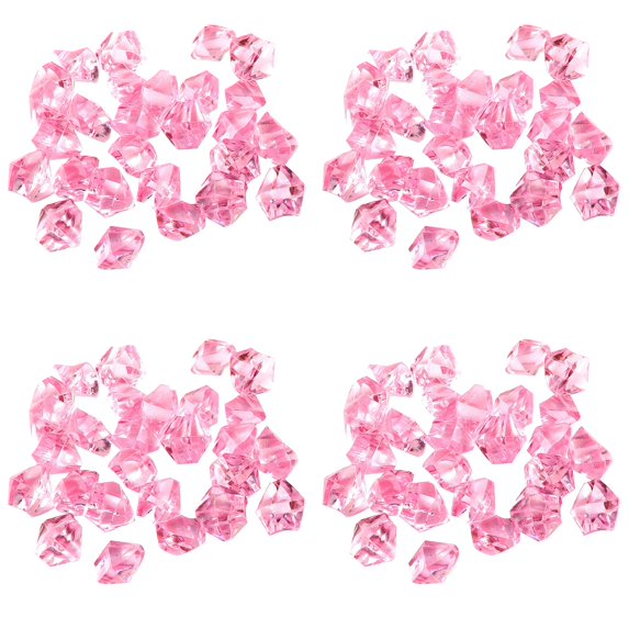 ZFSBZBS 200 Pcs Fake Crystals Acrylic Gems Clear Ice Rocks Plastic Diamonds Vase Rocks Centerpiece for Vase Fillers Party Table Scatter Wedding Display Pink