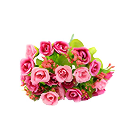 ZFSBZBS 21 Head Roses Artificial Flowers -8.3" Plastic Roses Bouquet,Fake Roses Long Stem for Arrangement Wedding Centerpiece Home Office Party Decor Hot Pink