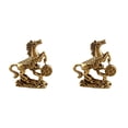 thumbnail image 1 of ZFSBZBS 2Pcs Horse Statues 2026 Year Of Horse Tabletop Brass Ornaments for Chinese New Year Blessing Souvenir Spring Festival Copper Crafts Home Room Decoration Gold, 1 of 9