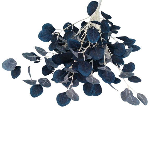 ZFSBZBS 35" Silk Artificial Stems, 1Pcs Blue Eucalyptus Stems, Plants Floral Decorations for Wedding Party Flower Arrangement Home Decor,Blue