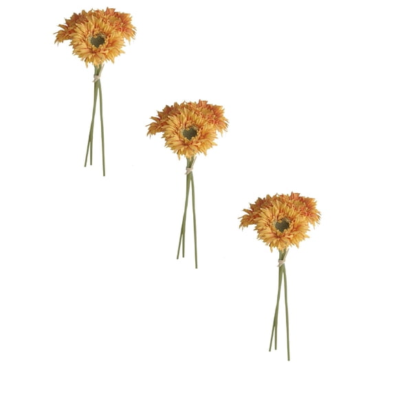 ZFSBZBS 3Pcs Sunflowers Artificial Flowers Long Stem Sunflower Arrangement Fall Faux Flower Decorations For Home Wedding Birthday 10.23in (Orange*3)