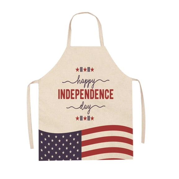 ZFSBZBS 4th of July Patriotic Aprons, Cotton Linen Blend American Flag Design Kitchen Aprons, Adjustable Bib Aprons for BBQ Cooking Baking Painting Independence Day Party Supplies