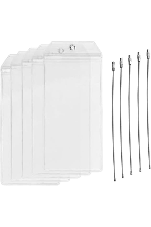 5 Pack Cruise Luggage Tags,PVC Holders Fitting for Printing Label Tags, Waterproof with Resealable Zipper & Steel Loops (Clear)