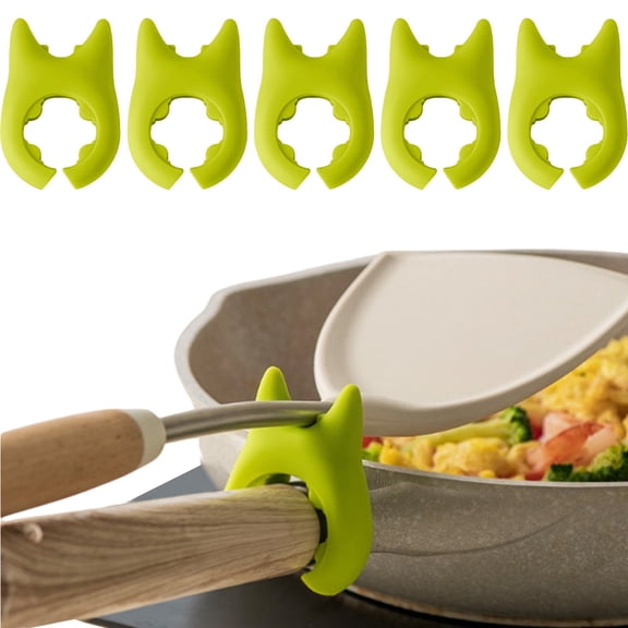 ZFSBZBS 5-Pack Silicone Pot Clip Spoon Rest, Non-Slip Heat Resistant Spoon Holder for Pot, Kitchen Cooking Utensil Rest