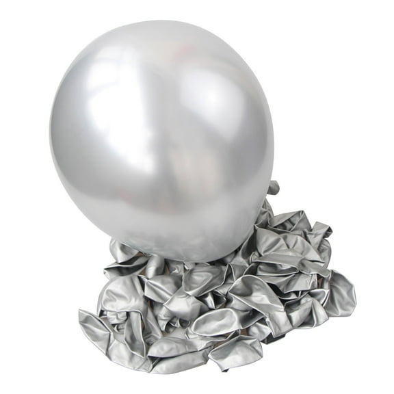 ZFSBZBS 50 Pcs Silver Latex Balloon for Wedding Decorations Birthday Celebrations Festival Events Opening Ceremonies Hotel Venues & Wedding Room Setup Helium Silver