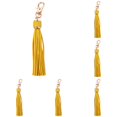 thumbnail image 1 of ZFSBZBS 6 Pcs PU Leather Tassels, 6 Inch Keychain Tassel Charm with Lobster Swivel for Jewelry Making, Handbag, DIY Crafts Gold, 1 of 7