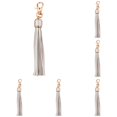thumbnail image 1 of ZFSBZBS 6 Pcs PU Leather Tassels, 6 Inch Keychain Tassel Charm with Lobster Swivel for Jewelry Making, Handbag, DIY Crafts Silver, 1 of 7
