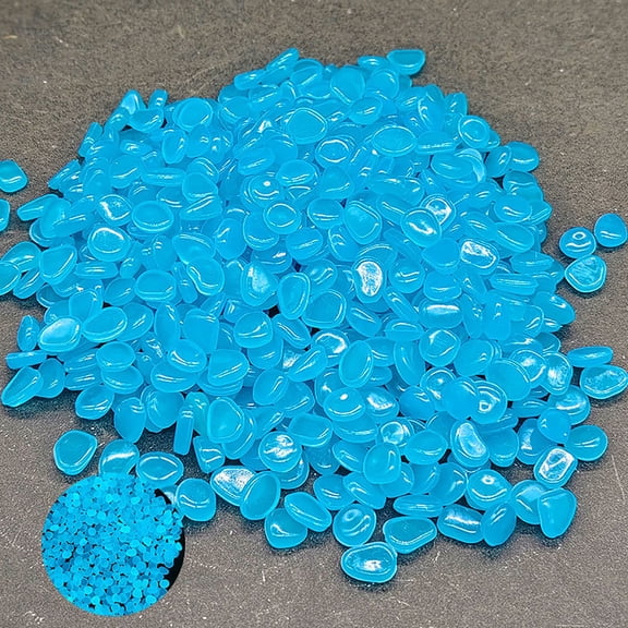 ZFSBZBS 600Pcs Garden Pebbles Stones Glow In The Dark For Yard And Walkways Decor DIY Decorative Luminous Stones Blue