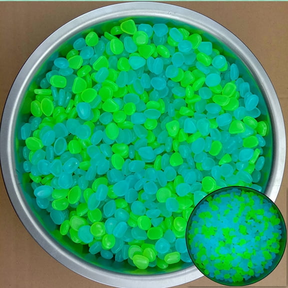 ZFSBZBS 600Pcs Garden Pebbles Stones Glow In The Dark For Yard And Walkways Decor DIY Decorative Luminous Stones Sky Blue