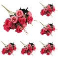 thumbnail image 1 of ZFSBZBS 6Pcs 12 Head Artificial Flowers, Artificial Peony Small Silk Flowers Fake Peonies Bouquet Rose Flower Arrangement Table Centerpiece for Dining Party Home Decoration Pink, 1 of 9