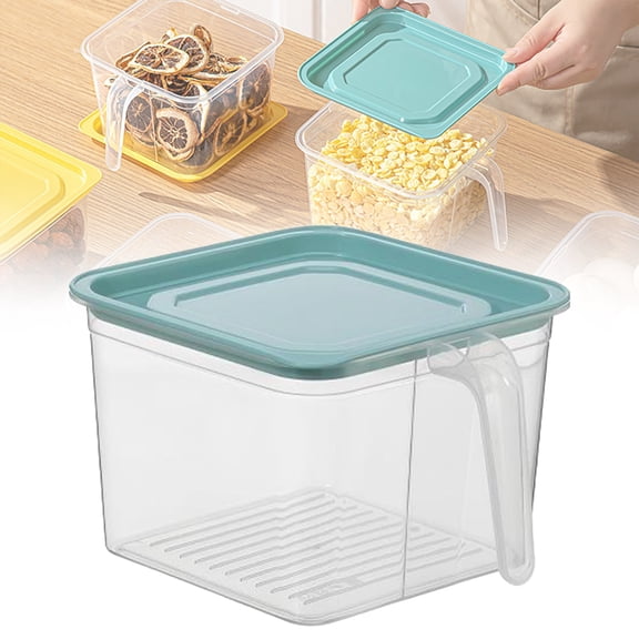 ZFSBZBS Airtight Box Food Containers Lids Cereal Organizer Fruit Container Kitchen Storage Can,Blue