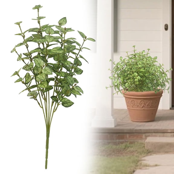 ZFSBZBS Artificial Green Bush - Faux Indoor Plant Bush - Greenery for Home Or Office Decor - Maintenance Free