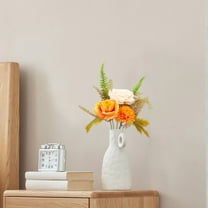 ZFSBZBS Artificial Mums Flowers With Stem Orange Flowers Arrangement For Home Fall Wedding Bouquet Thanksgiving Table Centerpieces Decor K