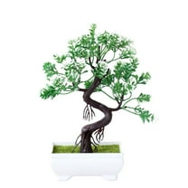 ZFSBZBS Artificial Plants Bonsai Trees Plants ,Greenery Bonsai Tree Desktop Display ,Simulation Living Room Zen Garden Decoration Indoor Home Décor White