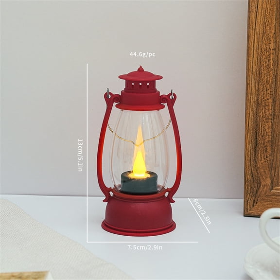 ZFSBZBS Candle Small Lanterns Decorative Indoor Outdoor Hanging Light Ornaments Home Decor for Weddings Western Camping Party Halloween Christmas Decorations,Red