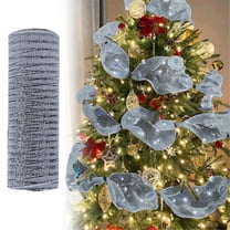 ZFSBZBS Deco Mesh 10 Inch x 10 Yards Decor Mesh Ribbon with Metallic Foil Deco Mesh Wreath Supplies Ribbons Mesh Roll for Spring Wreaths, Swags, Craft, Party Decoration Grey