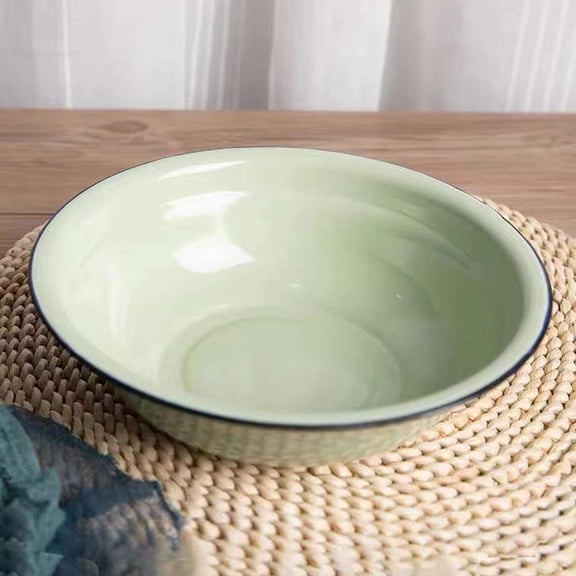 ZFSBZBS Enamel Bowl Vintage Kitchen Mixing Bowl Food Storage Basin Household Enamelware for Soup Salad and Camping