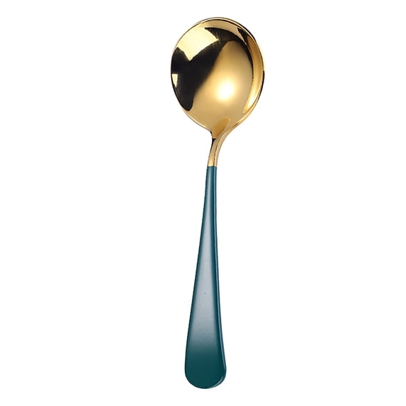ZFSBZBS Fall Decor 6.2 Inch Length Soup Spoons Stainless Steel Spoons Portable Handle Soup Spoons (J)