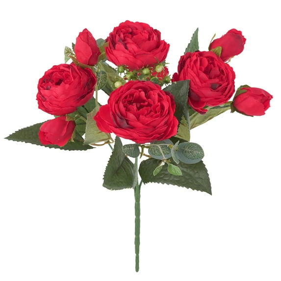 ZFSBZBS Fall Decor Artificial Peony Flowers 11.41'' Long Simulation Flowers Wedding Bouquetss Fake Floral DIY Flower Arrangement Home Wedding Party Decoration(Red)